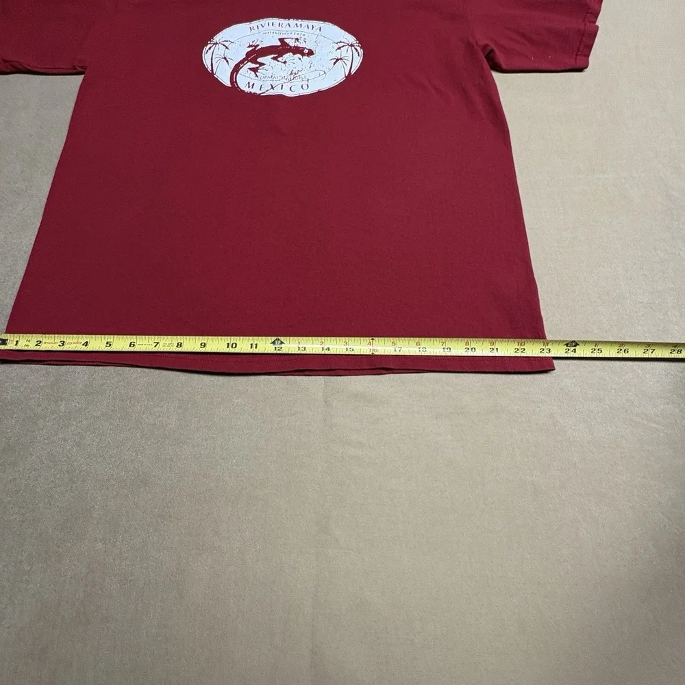 Caribbean Side Men's Riviera Maya Mexico Graphic T-Shirt XL Red Crewneck (61)